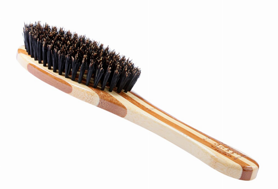 Bass Brushes- Shine & Condition Pet Brush - Striped Bamboo Oval Striped Bamboo