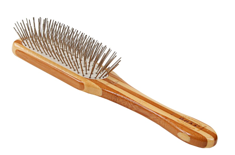 Bass Brushes- Style & Detangle Pet Brush - Striped Bamboo1Paddle
