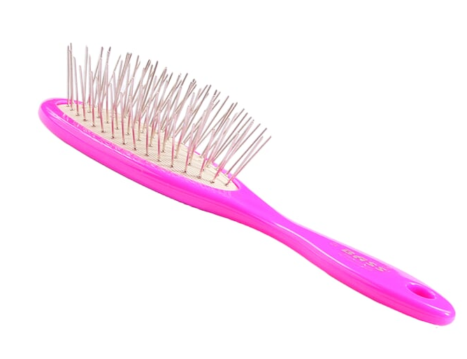 Bass Brushes- Style & Detangle Pet Brush - Pretty PinkOval