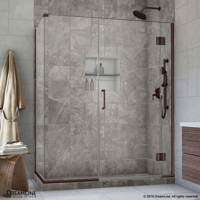 DreamLine Unidoor-X 35 1/2 in. W x 34 3/8 in. D x 72 in. H Frameless Hinged Shower Enclosure in Oil Rubbed Bronze
