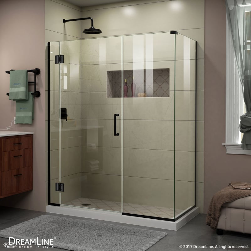DreamLine Unidoor-X 35 in. W x 30 3/8 in. D x 72 in. H Hinged Shower Enclosure in Satin Black