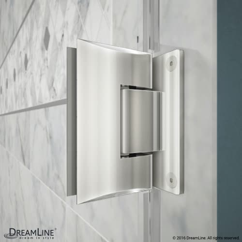 DreamLine Unidoor Plus 46 in. W x 34 3/8 in. D x 72 in. H Frameless Hinged Shower Enclosure, Clear Glass, Satin Black