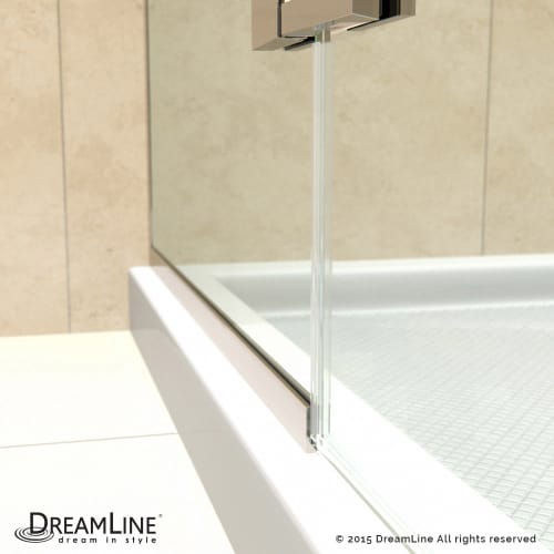 DreamLine Unidoor Plus 45 1/2 in. W x 34 3/8 in. D x 72 in. H Frameless Hinged Shower Enclosure, Clear Glass, Satin Black