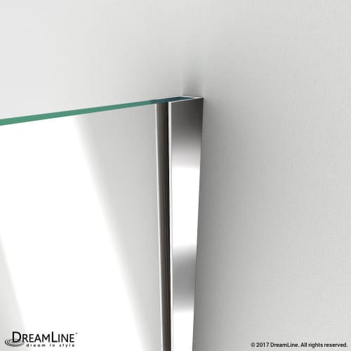 DreamLine Unidoor Plus 42 1/2 in. W x 30 3/8 in. D x 72 in. H Frameless Hinged Shower Enclosure, Clear Glass, Satin Black