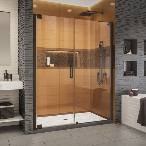DreamLine Elegance-LS 56 3/4 - 58 3/4 in. W x 72 in. H Frameless Pivot Shower Door in Oil Rubbed Bronze