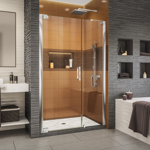 DreamLine Elegance-LS 50 - 52 in. W x 72 in. H Frameless Pivot Shower Door in Chrome