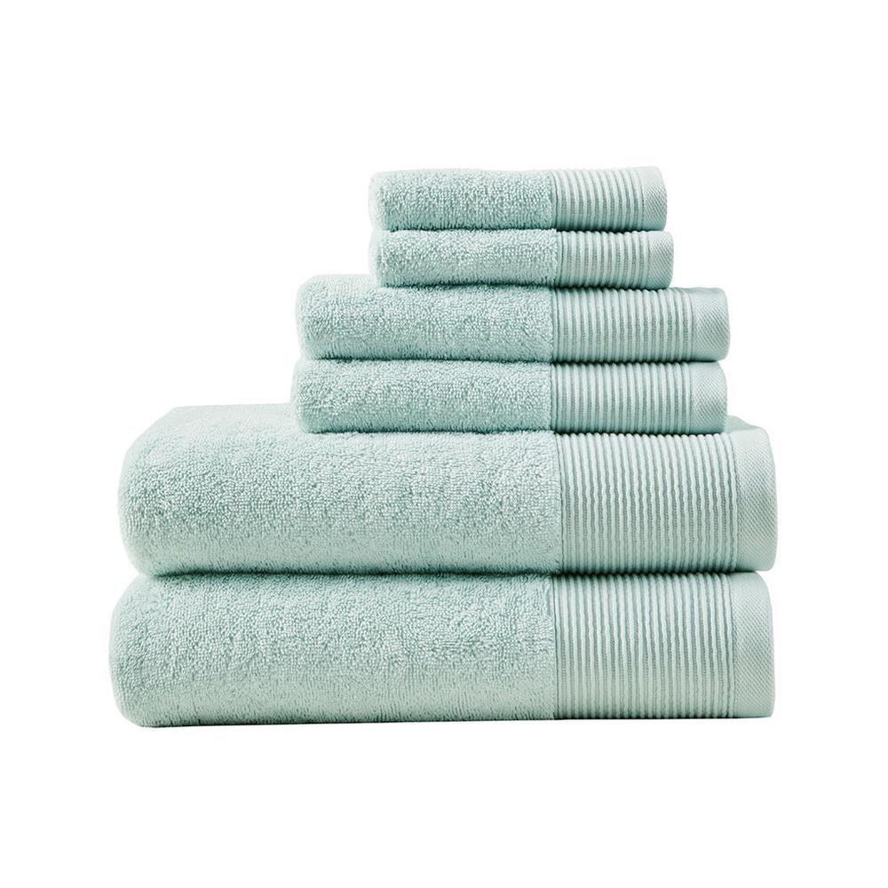 20% Tencel/Lyocel 75% Cotton 5% Silverbac 6pcs Towel Set Seafoam 30x56"(2)/16x28"(2)/13x13"(2)
