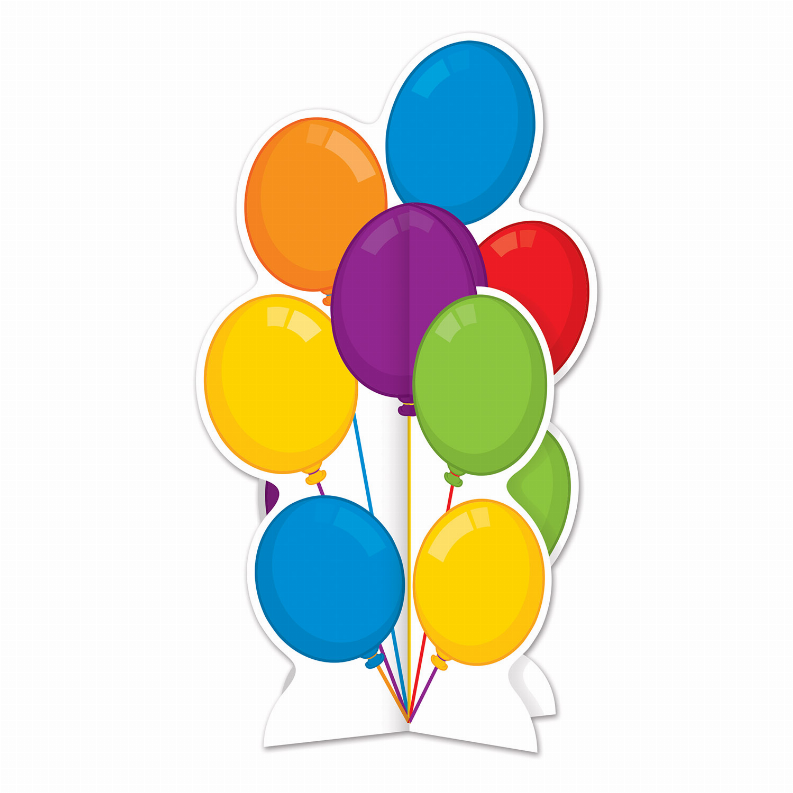 3-D Centerpiece - Multi-Color Birthday 3-D Balloons