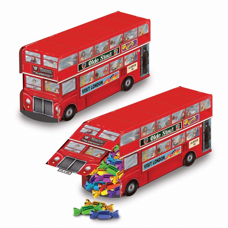 3-D Centerpiece - Multi-Color British 3-D Double Decker Bus