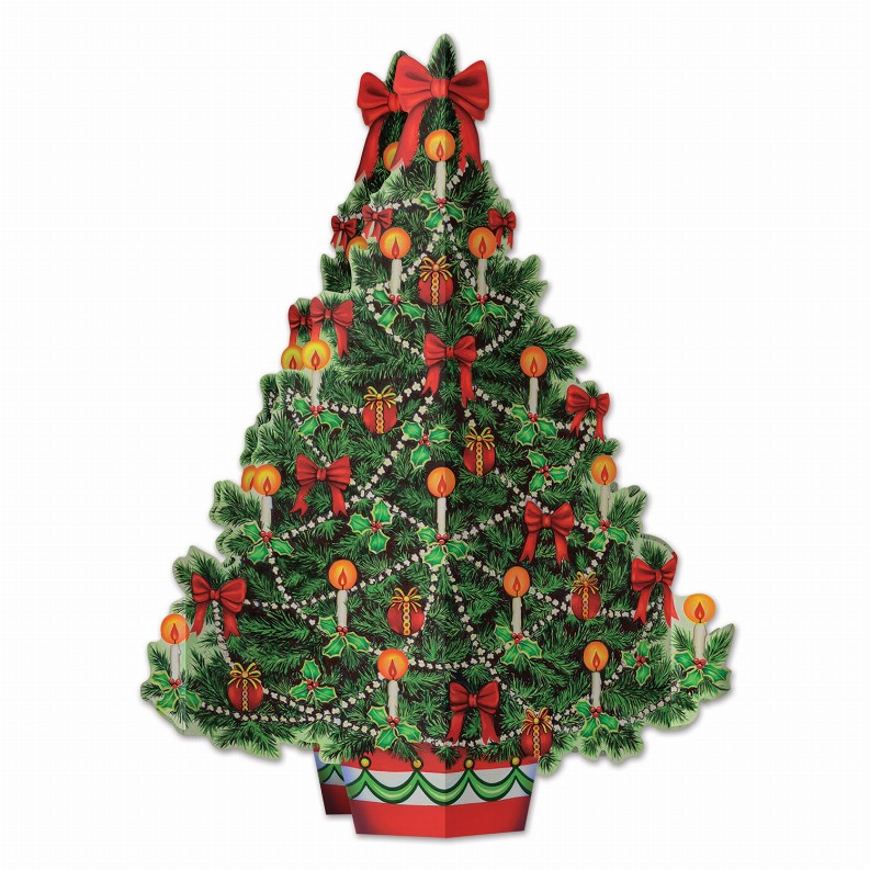 3-D Centerpiece - Multi-Color Christmas/Winter 3-D Christmas Tree