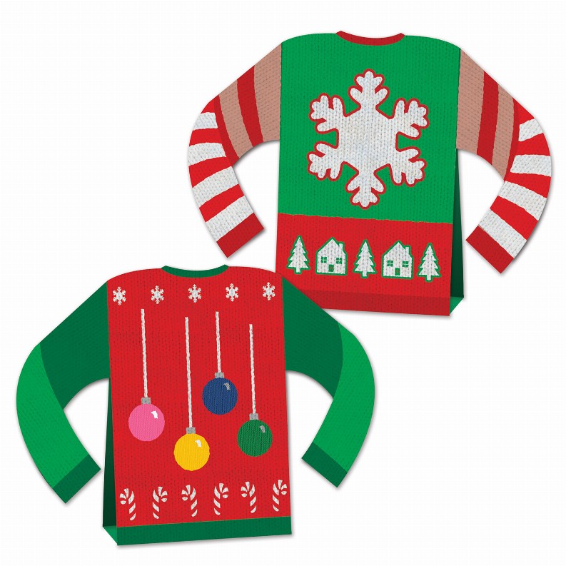 3-D Centerpiece - Multi-Color Christmas/Winter 3-D Ugly Sweater
