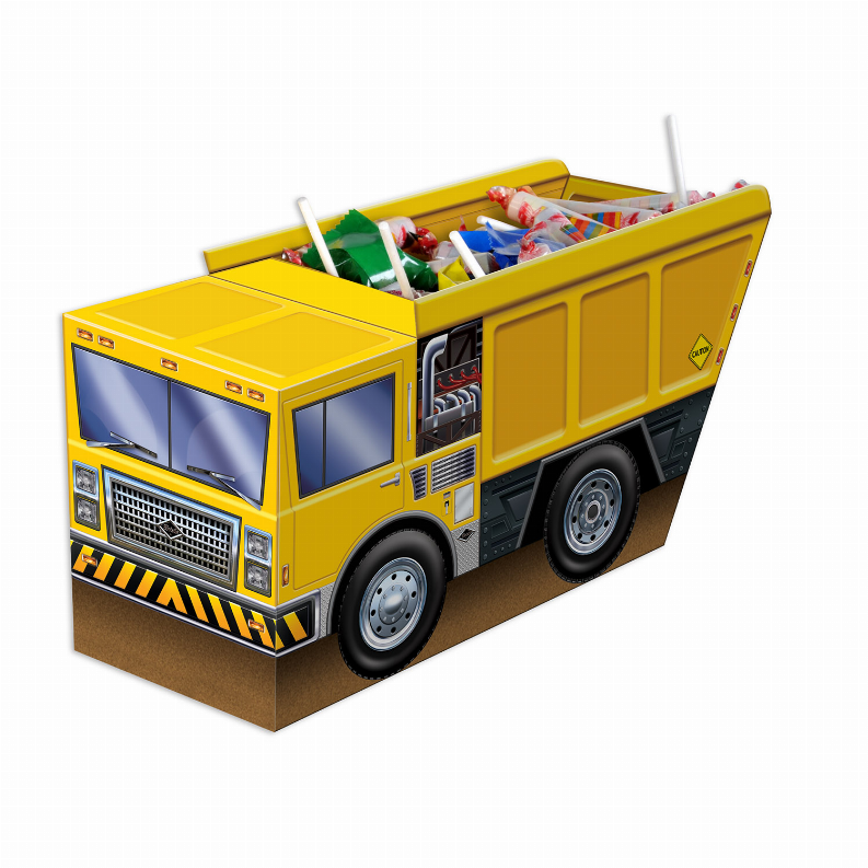 3-D Centerpiece - Multi-Color Construction 3-D Dump Truck
