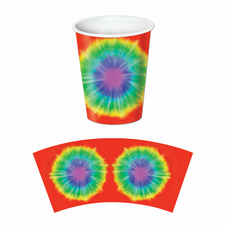 Beverage Cups for Parties & Occasions - 9 Oz60'sTie-Dyed