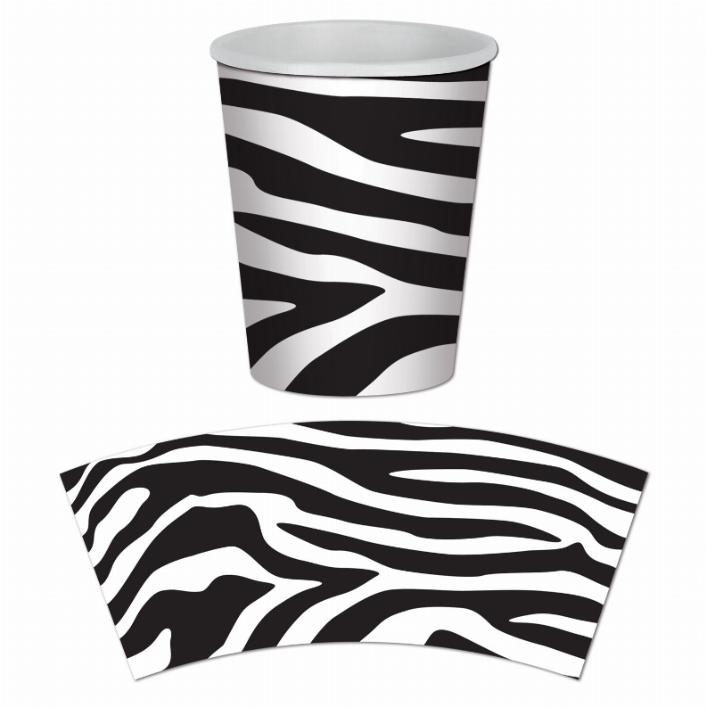 Beverage Cups for Parties & Occasions - 9 OzJungleZebra Print