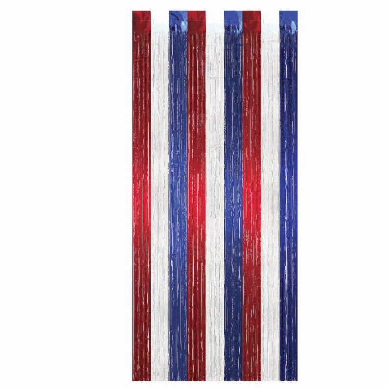 Curtains - 8 ft x 3 ftred, white, blue