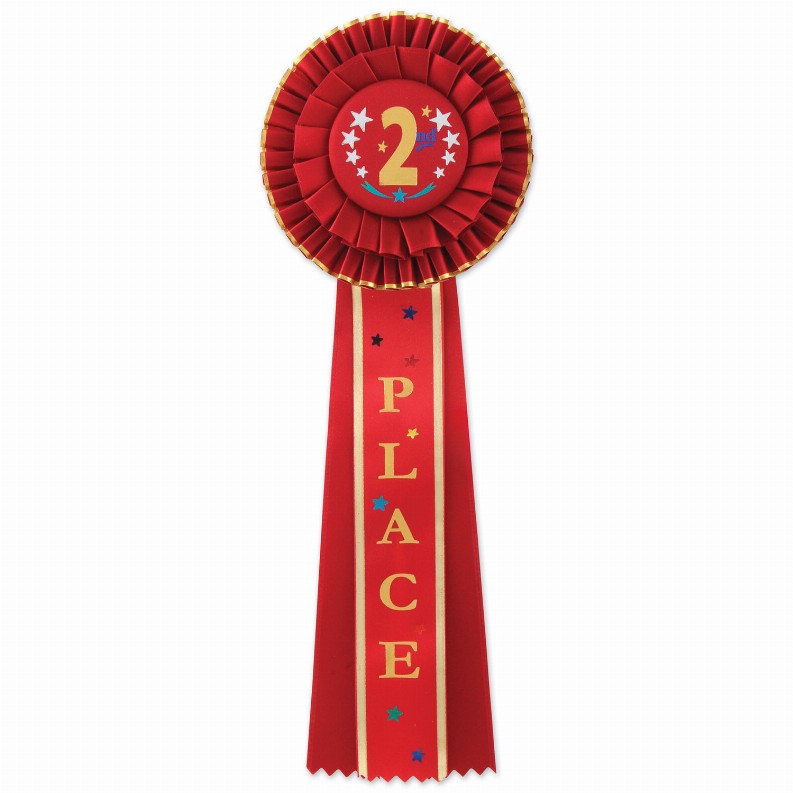 Deluxe Rosettes - 4.5 in x 13.5 inSports 2nd Place