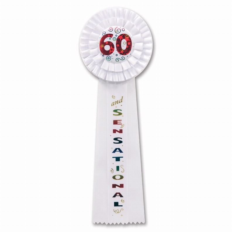 Deluxe Rosettes - 4.5 in x 13.5 inBirthday-Age Specific60 & Sensational