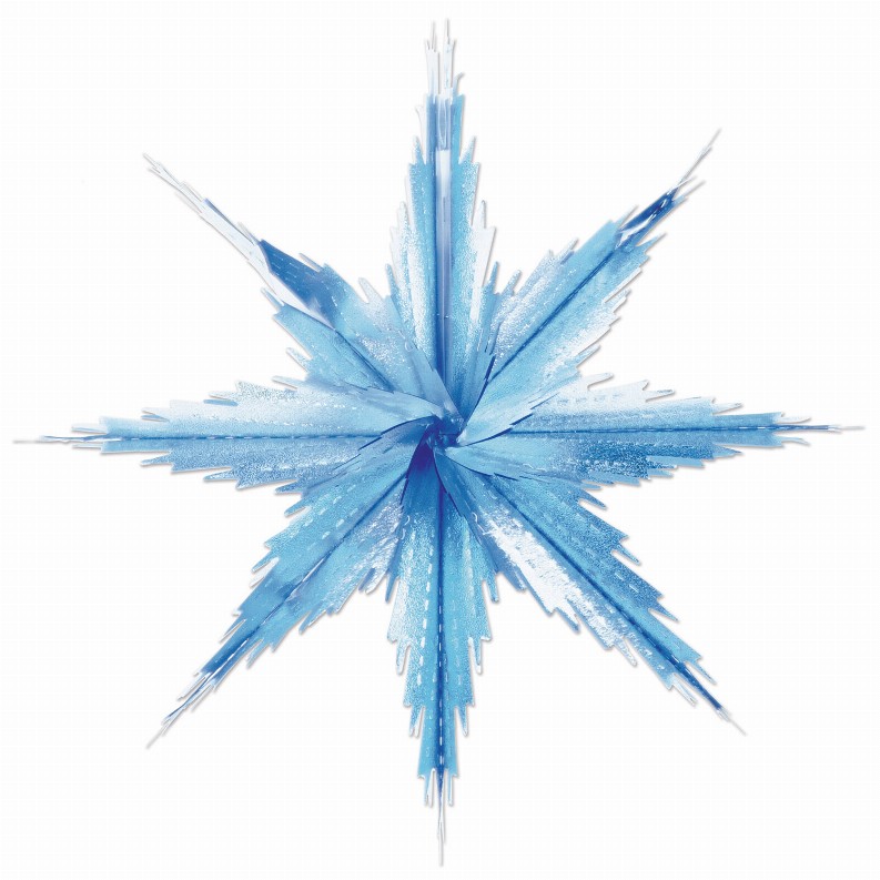 Metallic Themed Decorations  - Christmas/Winter Blue 2-Tone Metallic Snowflakes
