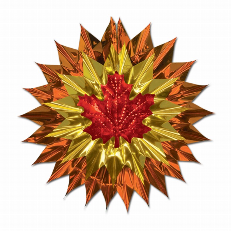 Metallic Themed Decorations  - Thanksgiving/Fall Fall Leaf Fan-Burst