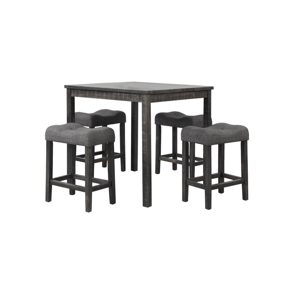 Best Master Furniture Vitalita 5 Piece Wood Counter Height Dining Set in Black