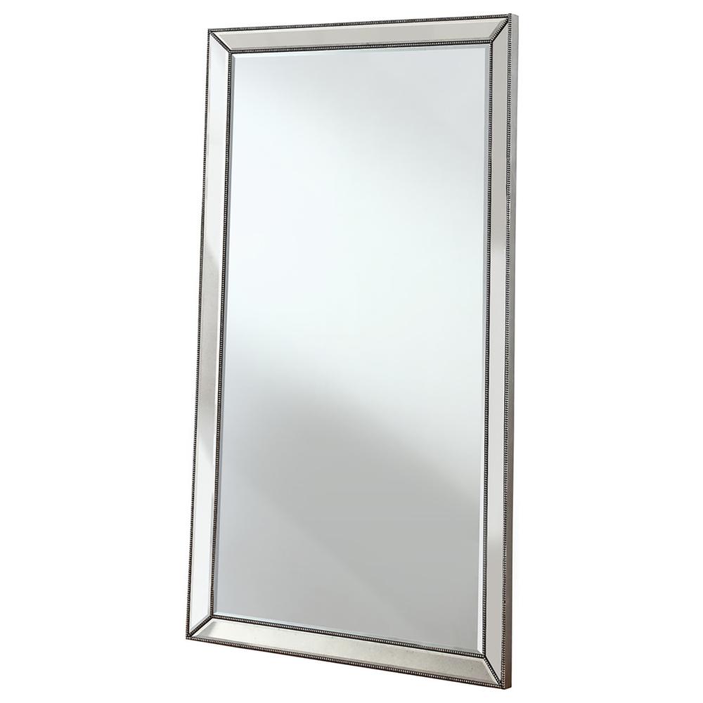 Best Master Furniture Winney Silver Mirrored Floor Mirror