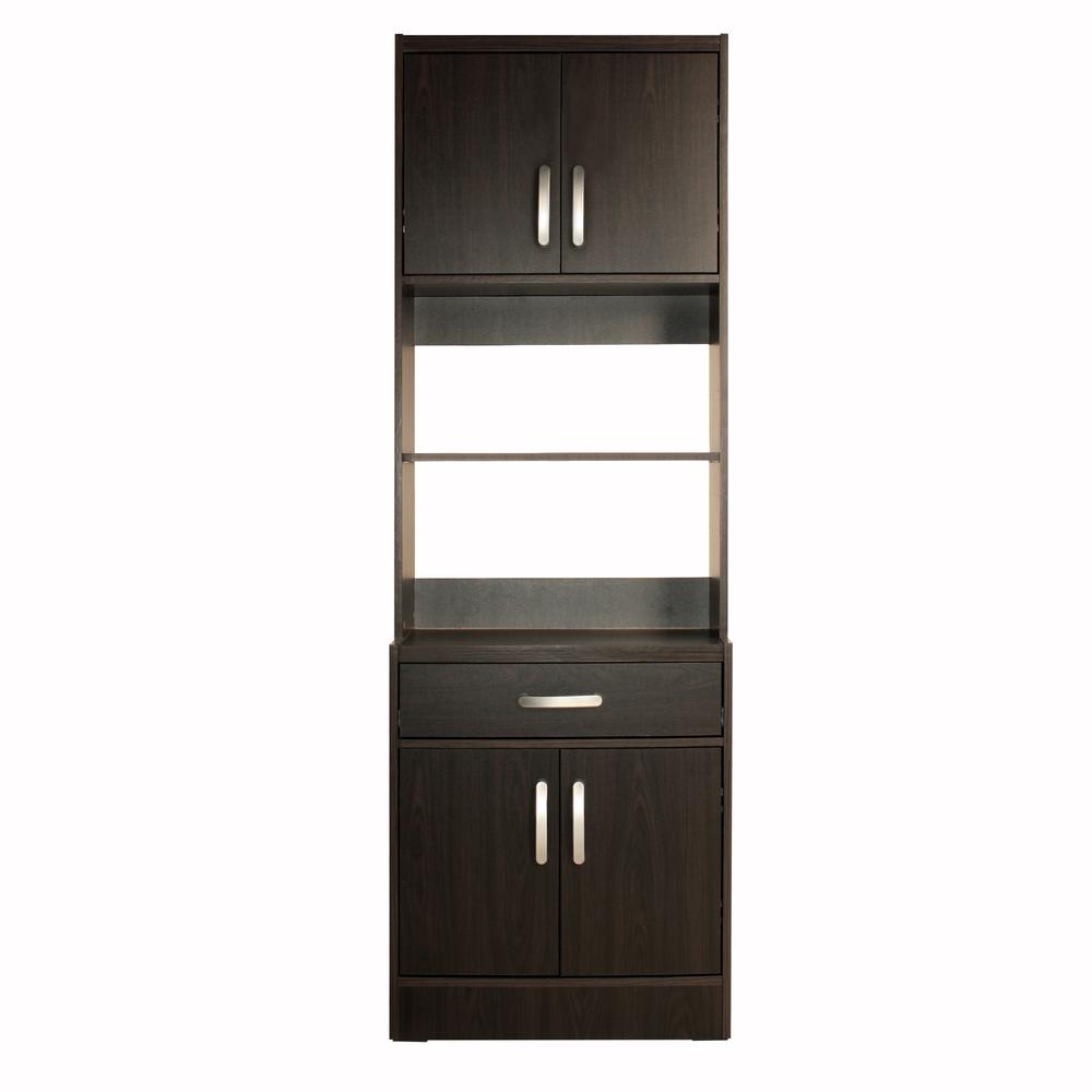 Better Home Products Shelby Tall Wooden Kitchen Pantry in Tobacco