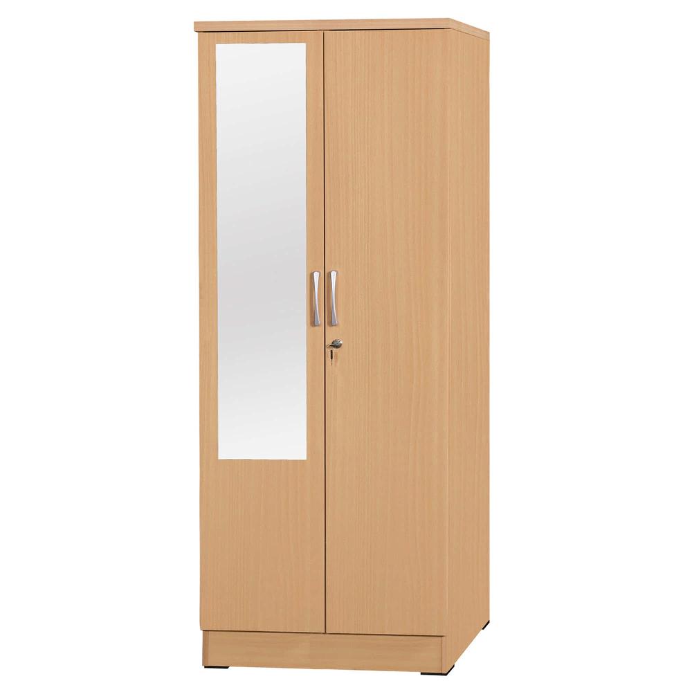 Better Home Products Harmony Two Door Armoire Wardrobe with Mirror Beech (Maple)