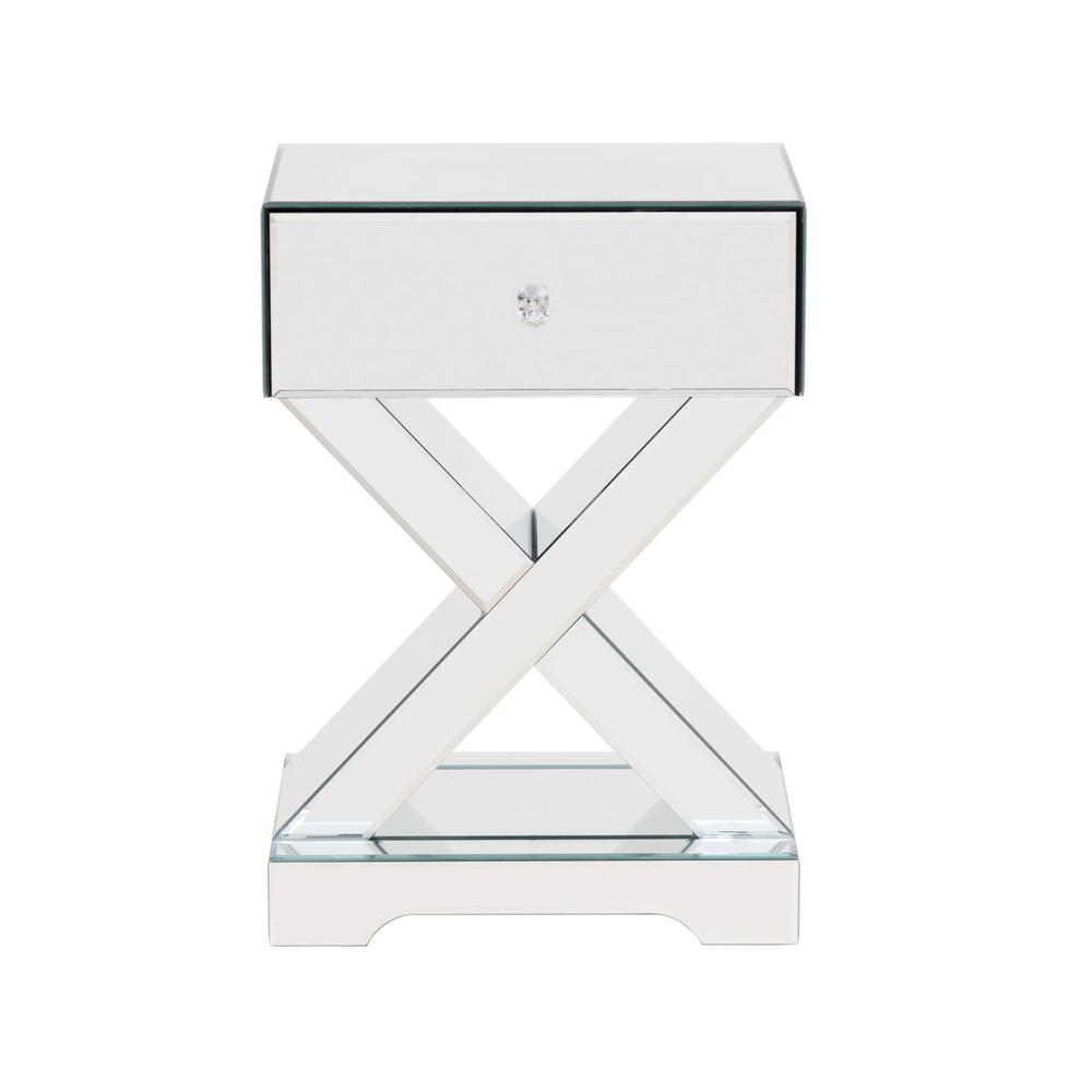 Better Home Products Mirrored Modern Side Table