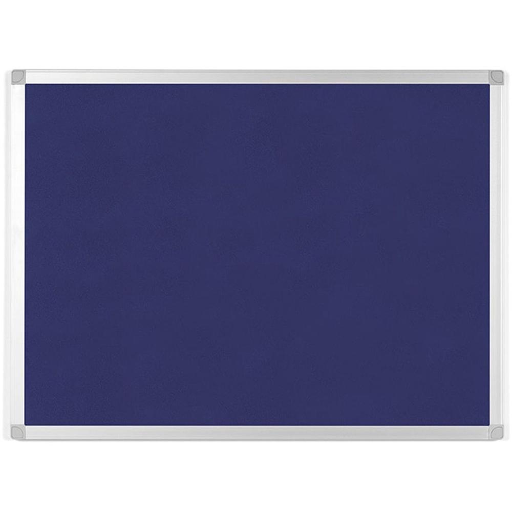 MasterVision Ayda Fabric 24"W Bulletin Board - Blue Fabric Surface - Tackable, Sleek Style, Robust - 1 Each - 0.5" x 24"