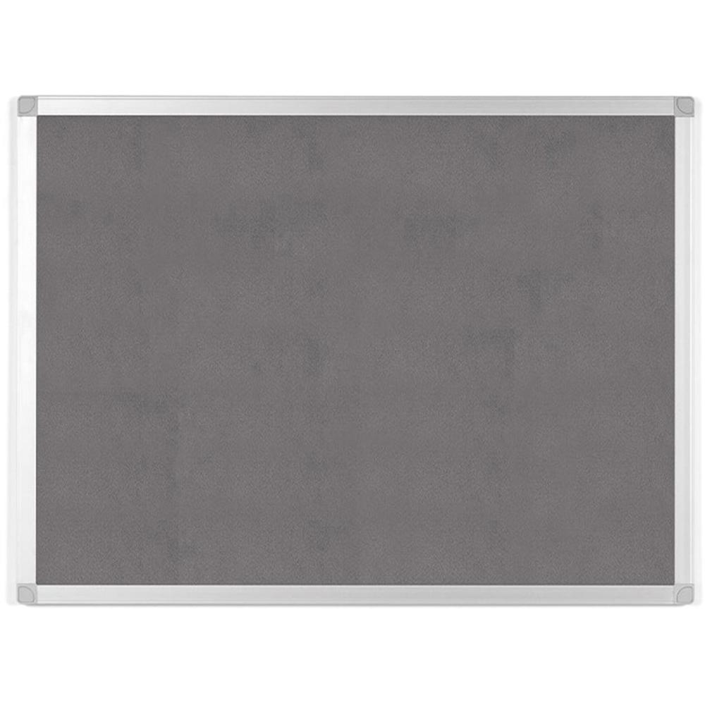 Bi-silque Ayda Fabric 36"W Bulletin Board - Gray Fabric Surface - Robust, Tackable, Sleek Style - 1 Each - 0.5" x 36"
