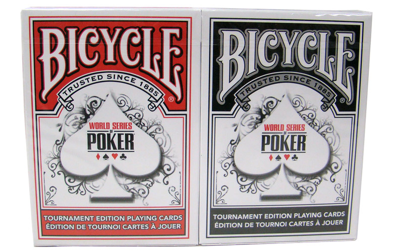 WSOP Poker Size, Regular Index - Black/Red - Bicycle Cards
