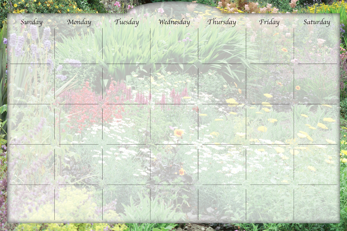 Biggies - Dry Erase Stickie Monthly Calendar-Flower Garden