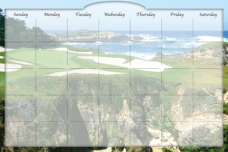 Biggies - Dry Erase Stickie Monthly Calendar-Golf Ocean