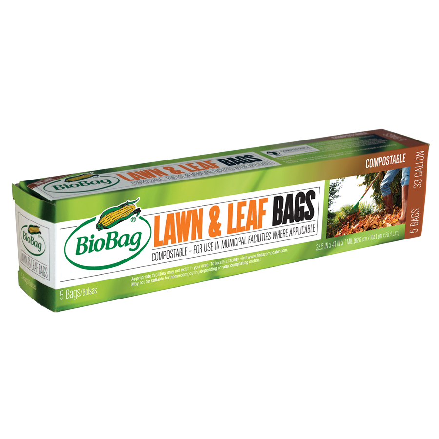 Biobag 33 Gallon Lawn and Leaf Bag (1x5 Count)