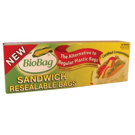 Biobag Compostable Resealable Sandwich Bag (1x25 CT)