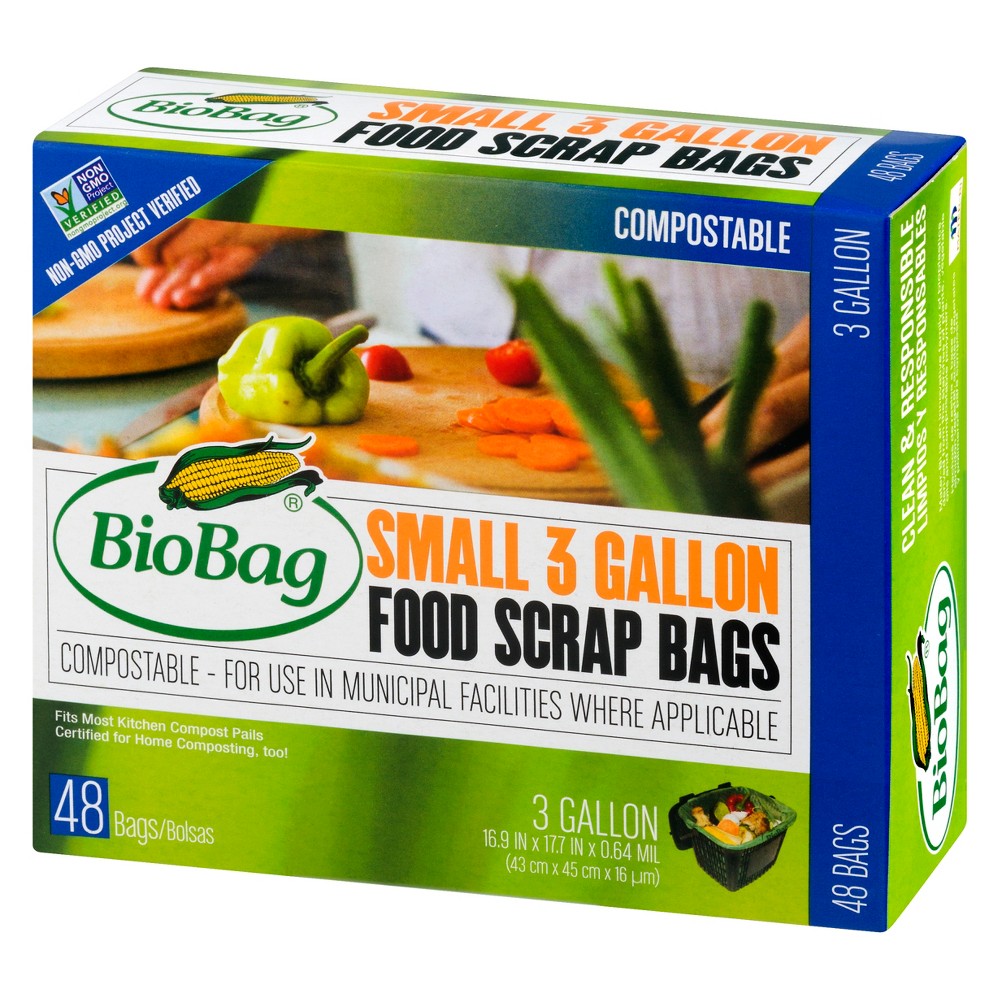 BioBag Food Scrap Bags 3 Gallon 48 Count