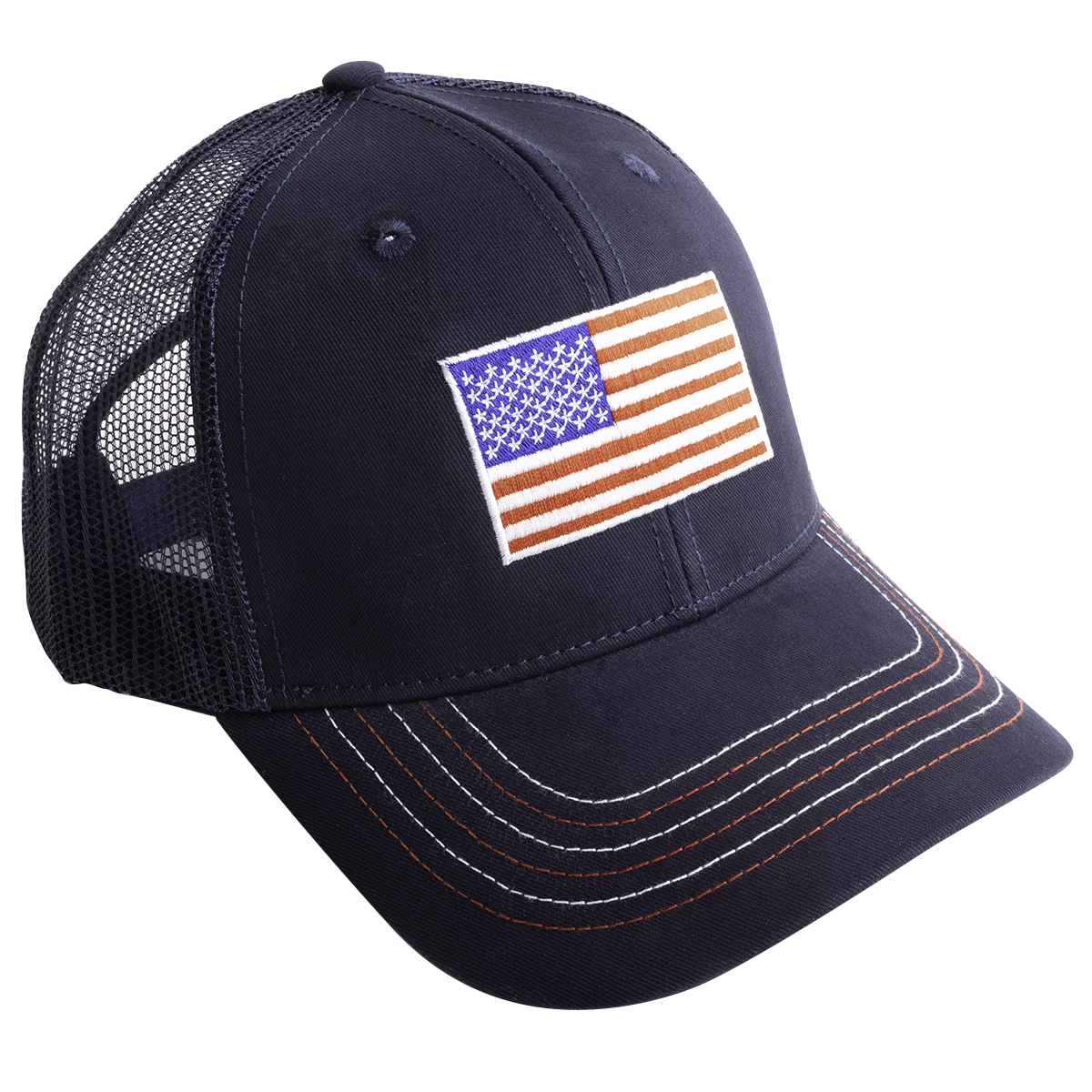 BlackCanyon Outfitters BCOCAPAMFLG American Flag Patch Baseball Cap Patriotic Trucker Hat-Blue