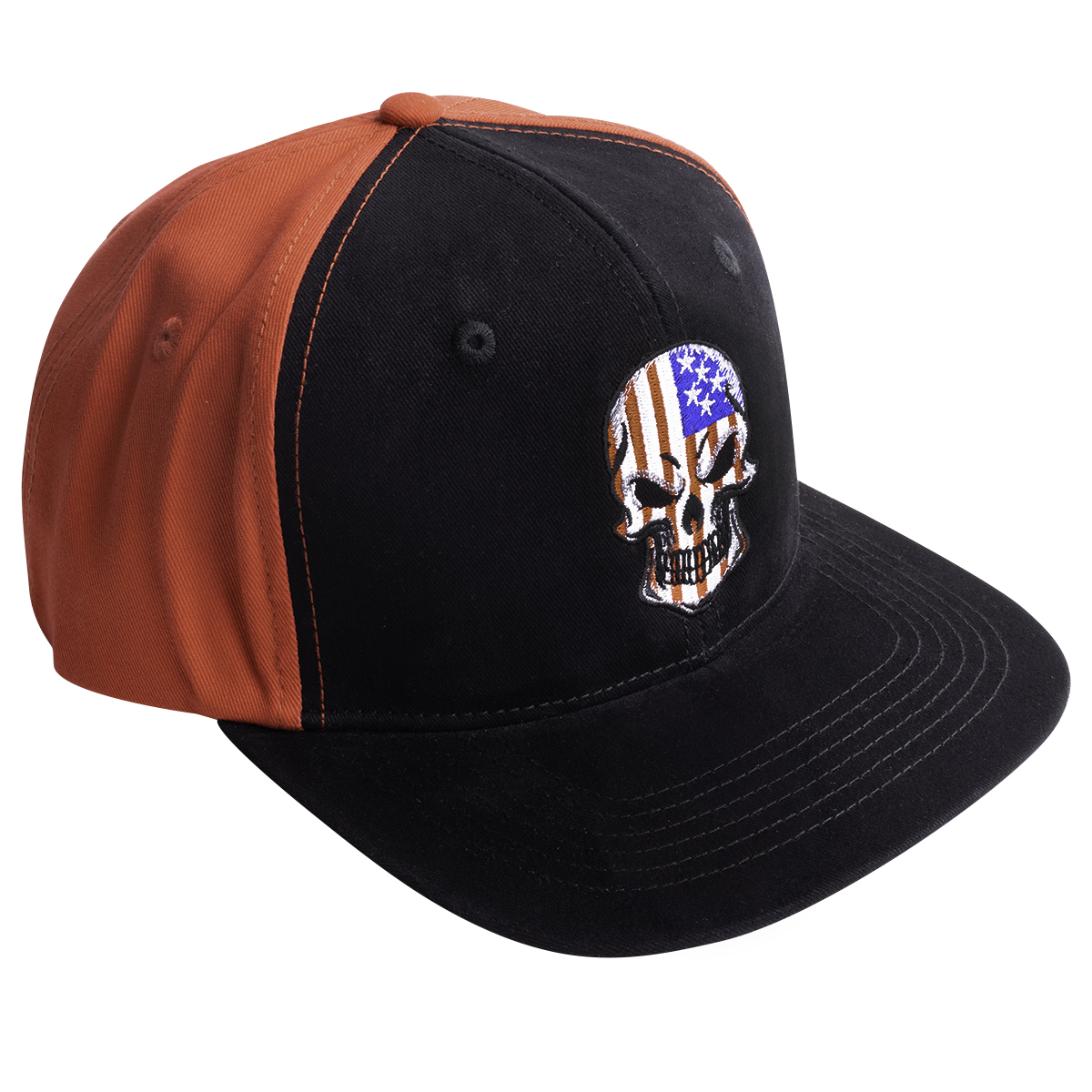 BlackCanyon Outfitters BCOCAPSKL Flag Skull Cap Patriotic Trucker Hat Snapback Winter Baseball Cap-Black