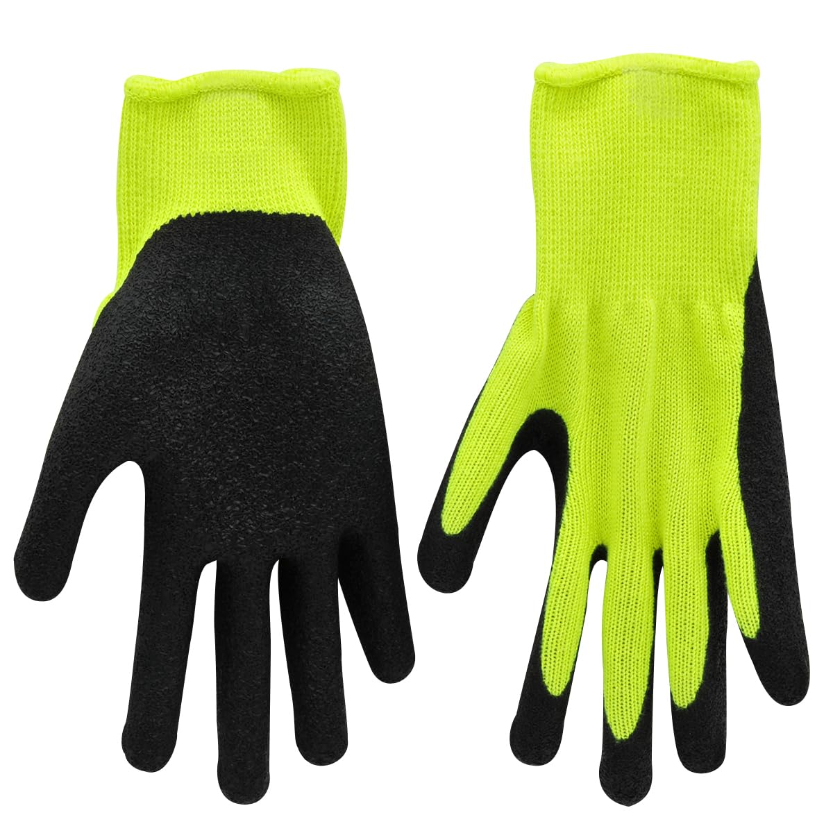 Hi-Vis Black Latex Dipped Glove LG