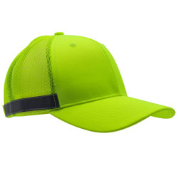 Non-Rated Trucker Cap/Reflective Trim/Lime