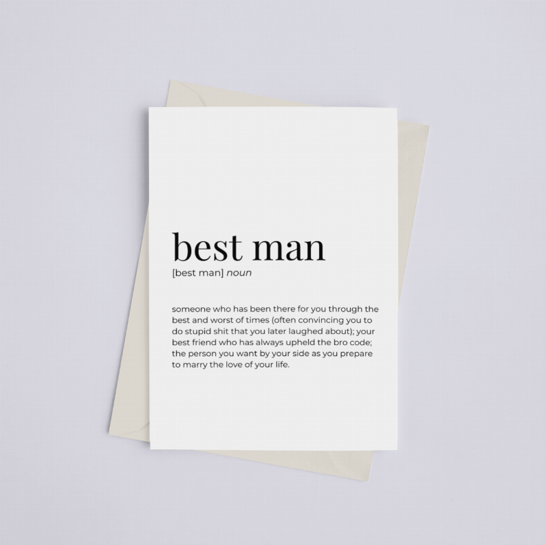 Best Man - Greeting Card/Wall Art Print