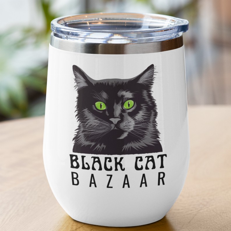 Black Cat Bazaar Wine Tumbler