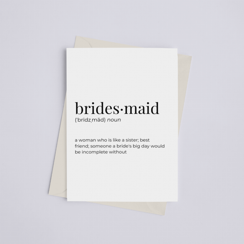 Bridesmaid - Greeting Card/Wall Art Print