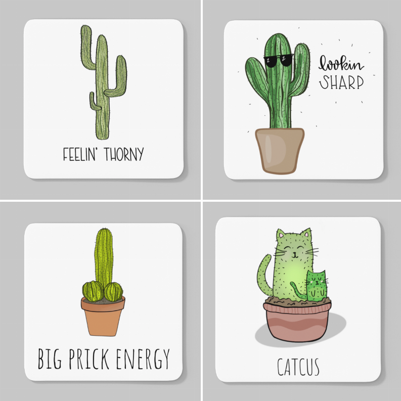 Cactus Coaster Set (4 Pieces)