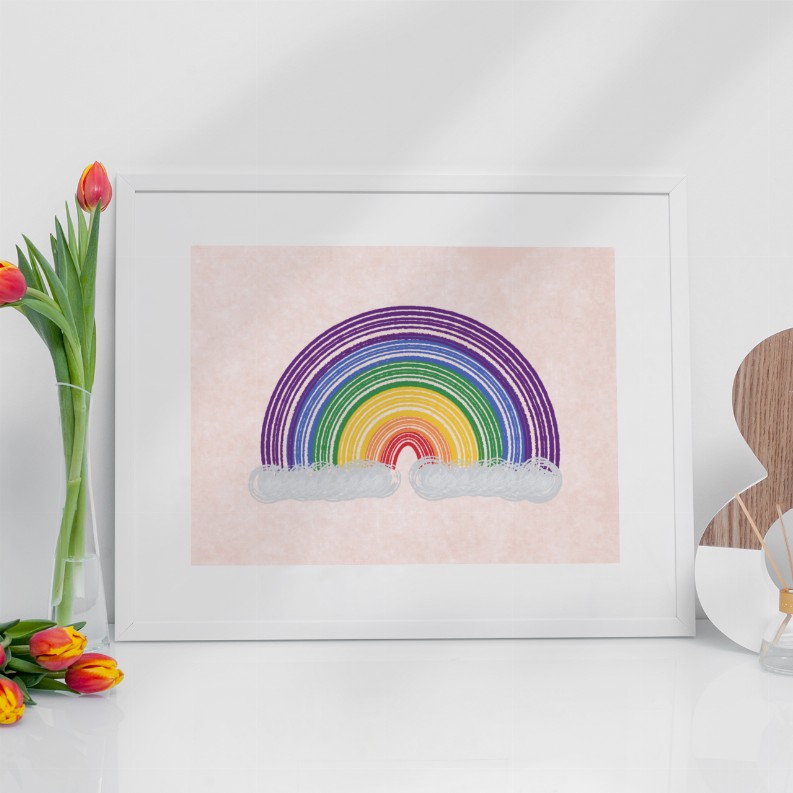 Rainbow Wall Art Print - 5 x 7 Framed