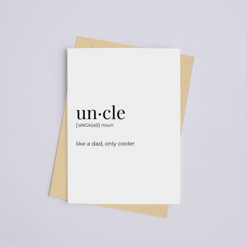 Uncle - Greeting Card/Wall Art Print