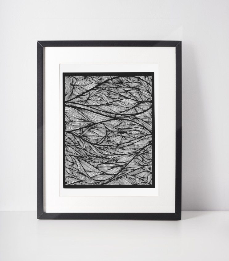 Zen Line Print #2 - Rectangle - 5 x 7 Matted (8 x 10 Overall Size)Matte Paper