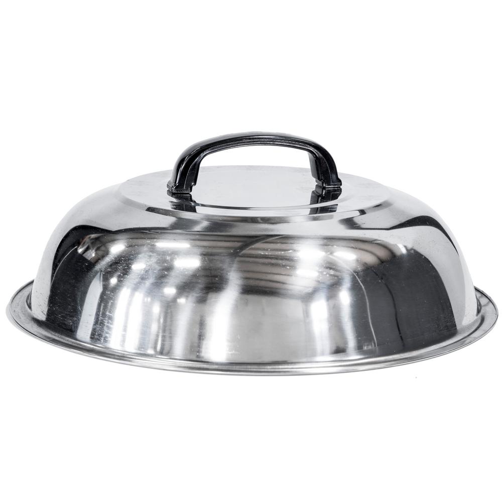 12In Round Stainless Steel Basting Cover With Heat Resistant Handle