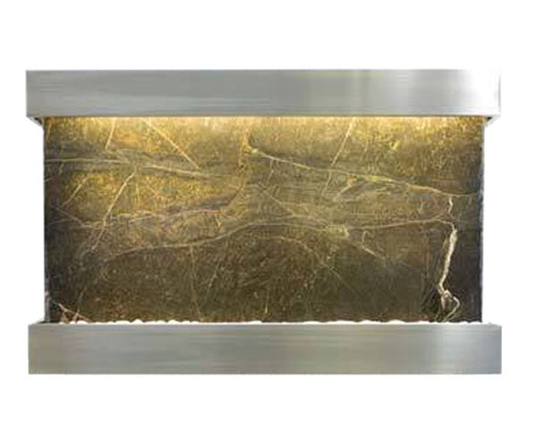 Horizon Falls Classic Large Fountain 33" x 51" Rainforest Green Marble w/Brushed Stainless Trim