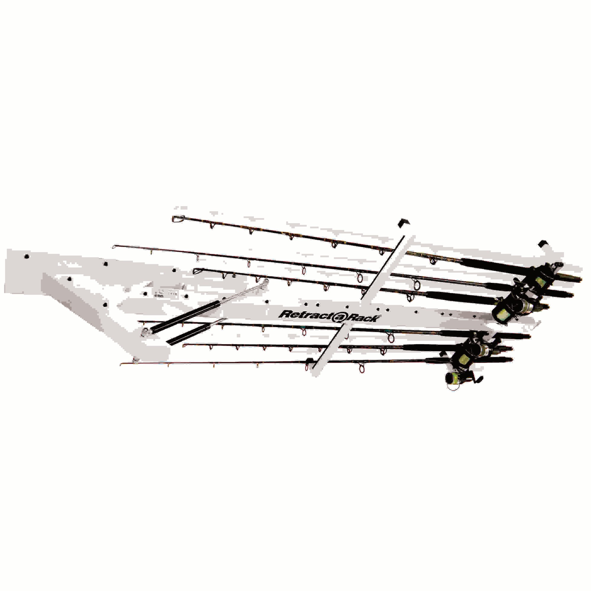 Retract-A-Rack Ceiling Mounted Equipment Storage Sports Rack - Artic White